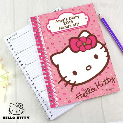 Personalised Hello Kitty Floral A5 Diary Extra Image 1